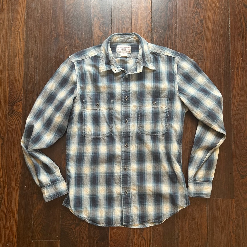 Filson Blue and White Checkered Casual Shirt